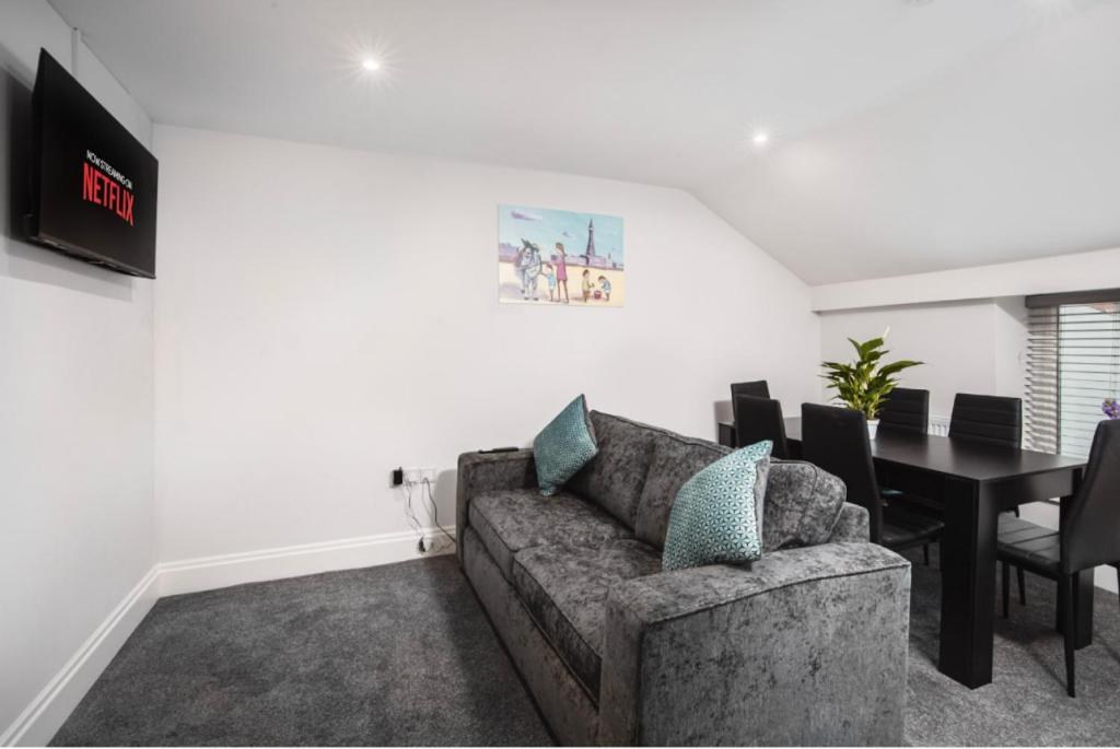 Loft Apartment open plan lounge at Polaris Apartments Blackpool